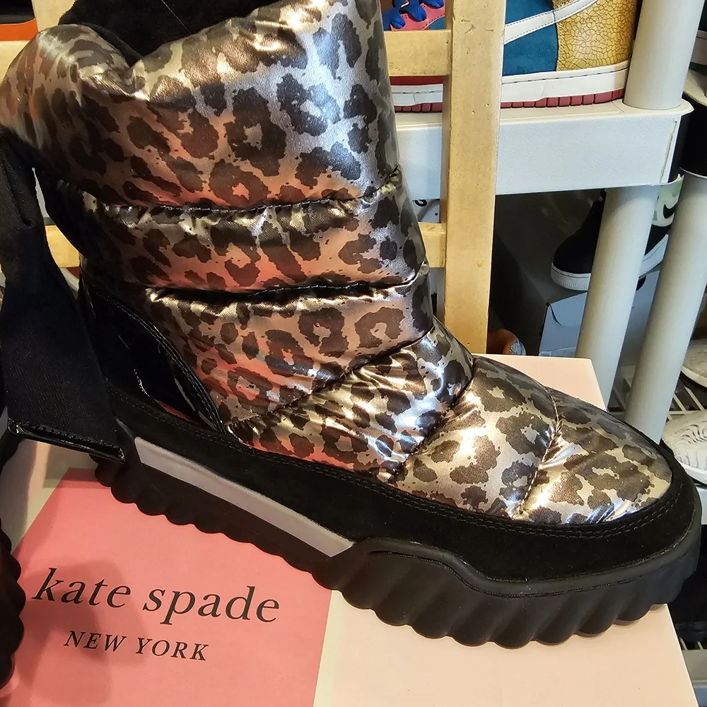 Kate Spade Metallic Leopard Print Boots - Picture 3 of 4